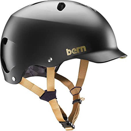 Bern Watts Classic Fahrradhelm, Schwarz/Gold, M