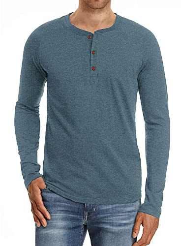 Mens Shirts Lightweight Long/Short Sleeve Button Down Basic T-Shirt