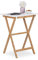 Relaxdays Klapptisch, Bambus, HxBxT: 63 x 47,5 x 37 cm, platzsparend, belastbar, klappbarer Beistelltisch, weiß-Natur