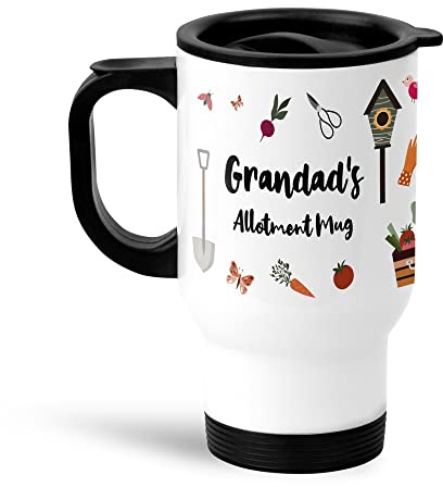 WOWZ DESIGN & PRINT DESIGN LTD Personalised Allotment Thermal Mug, Home Grower Gardener Mug, Travel Coffee or Tea Mugs, 415ml