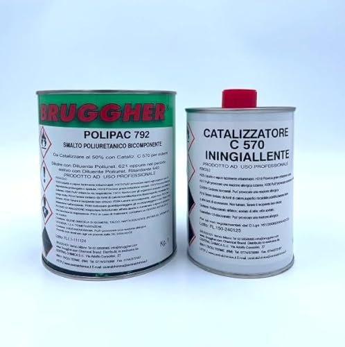 BRUGGHER VERNICE POLIURETANICO BICOMPONENTE SMALTO (1KG+0,5 CAT, RAL A RICHIESTA)