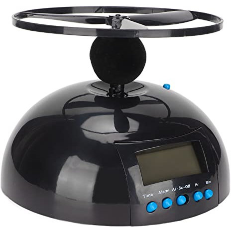 Run Away Flying Wecker,Neuheit, digitaler LED-Snooze-Wecker, Mehrzweck-Vibrationswecker für schwere Schläfer, rollende Hubschrauber-Chopper-Propelleruhr, kreatives Geschenk für Schlafzimmer, ele