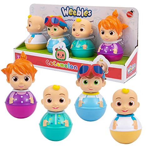 Giochi Preziosi CoComelon Weebles Early-Learning 7.5cm Play Figure Toys - Pack of 4 Characters