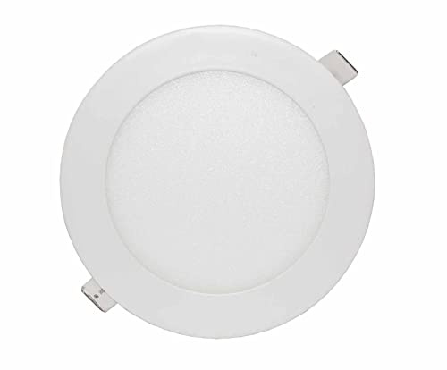 LOWENERGIE 12w LED Round Ceiling Panel Light Recessed Down Lighting, 170mm Dia, 100w Halogen Equivalent (4000k x 10)