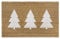 Hanse Home Kokos Fußmatte Weihnachten für Innen - Schmutzfangmatte Natur, Kokosmatte Weihnachtsbäume Weiß, Fußabtreter rutschfest für Flur, Eingangsbereich - 45x75cm