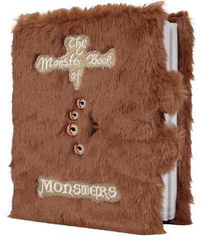 HARRY POTTER Monster Book of Monsters - Diario de peluche para niños, bonito cuaderno de escritura de réplica de película de tapa suave con 216 páginas a rayas, mercancía con licencia oficial, regalo