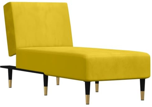 vidaXL Chaiselongue, Sofa in 3 Positionen zum Sitzen Entspannen Schlafen Verstellbar, Couch in Eleganter Optik, Liege Schlafsofa Loungesofa Liegesofa, Gelb Samt