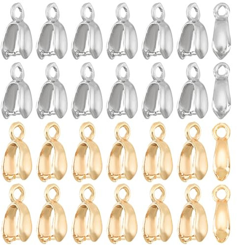 BENECREAT 40 Stück 2 Stile Echt Vergoldeter Klemmclip-Bügelverschluss, Messing-Anhängerverschluss-Anschlüsse Für Das DIY-Schmuckherstellungsprojekt Zum Muttertag