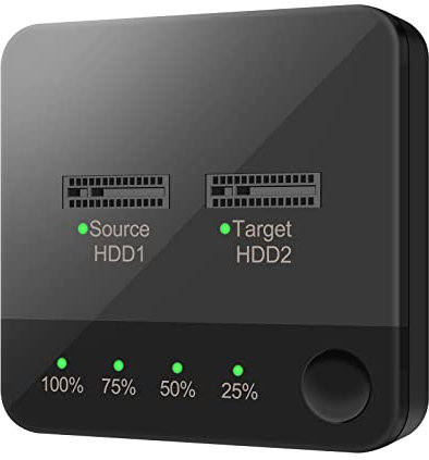 2 Bay M.2 SATA Clone Docking Station,SSD Duplicator Support One- Key System Disk Copy Function,Type C to SATA SSD External Hard Drive Enclosure for B + M Key