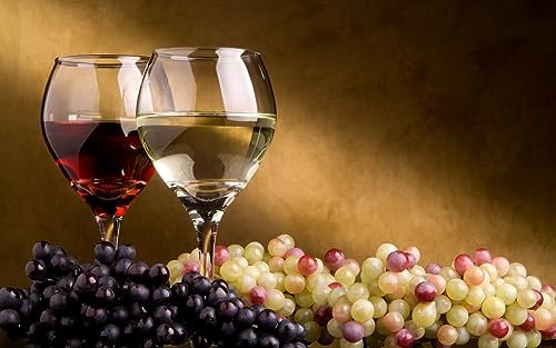 Klassische Puzzles 1000 Teile Zwei Gläser Wein Mit Weintrauben 75 * 50Cm