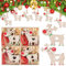 Pack of 20 Wooden Christmas Pendants, 5 cm Wooden Ornaments for Tree, Reindeer Hanger with String