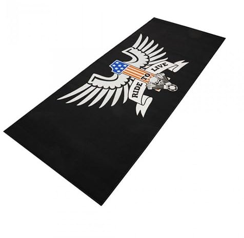 Tapis environnemental moto Biketek Garage Mat Custom Ride to live noir Neuf