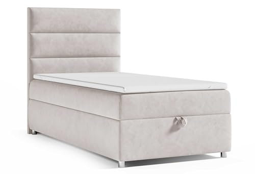 Best For Home Boxspringbett Trinity k-4 mit 7-Zonen Bonell-Federkernmatratze | Boxspringbett 80x200 | Boxsprintbett mit Matratze Und Stauraum | Polsterbett 80x200 - Lieferung bis Bordsteinkante
