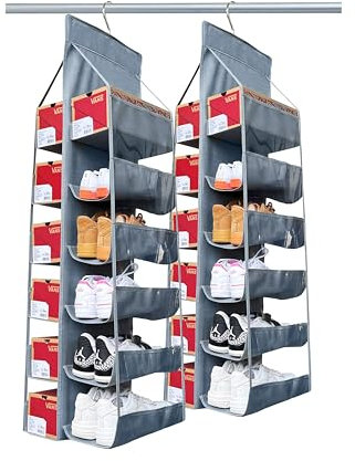 zebricolo, 2pezzi, Portascarpe da appendere,Tasca grande,scarpiera da appendere, 18 paia di scarpe, scarpe da uomo di grandi dimensioni