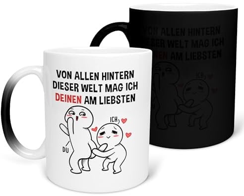 22Feels Farbwechsel Zauber-Tasse - Jahrestag Geschenk Sie Ihn Beziehung Lustig Liebesbeweis Freundin Freund Ehemann Ehefrau Hochzeitstag Valentinstag Spruch Hochzeitstag Verlobung 1 2 Jahre Haferl