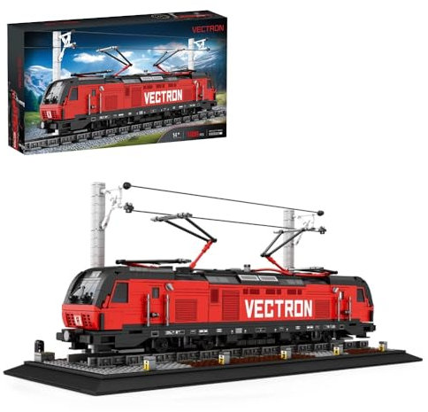 barweer Klemmbausteine Train, Vectron-European Electric Passenger City Zug Bausteine mit Eisenbahn Schienen, Technik Züge Bahnhof Modell Geschenk Sets für Erwachsene und Kind (1889+ Teile)