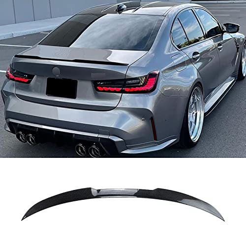 MDATT Kompatibel für BMW 3 Series G20 320i 325i 330i 2019 UP M3 Style, Kofferraumdeckel, Spoilerlippe, Heckflügel, Auto-Styling-Bodykit-Zubehör, Schwarz,Carbon Fiber Look