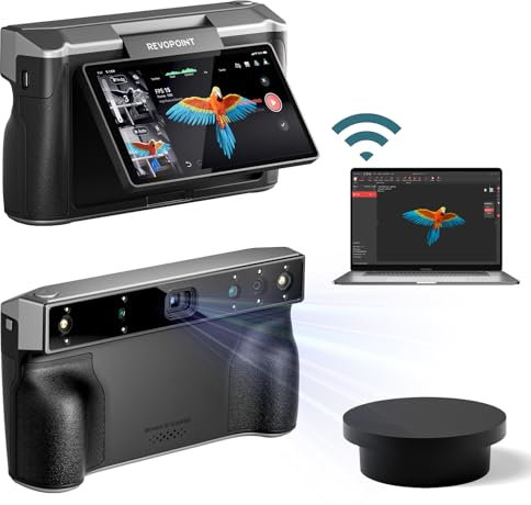 Revopoint MIRACO 16GB RAM 3D Scanner für 3D-Druck Handheld 3D-Drucker-Scanner Wireless 5000mAh Schnelllade-Akku, bis zu 0,02 mm Präzision, Vollfarb-RGB-Kamera für kleine bis große Objekte