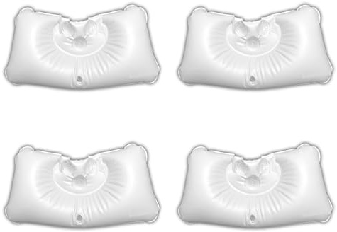 4X Aufblasbares Badewanne Nackenkissen mit Saugnäpfen 47 x 24,7 cm Badekissen Kopfstütze Wannenkissen