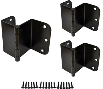 QCAA Heavy Duty 3.5 Swing Clear Offset Door Hinge Loose Pin, 5/8 Radius, Expandable Door Hinge, Power Coated Black, Made in Taiwan, 3 Pack