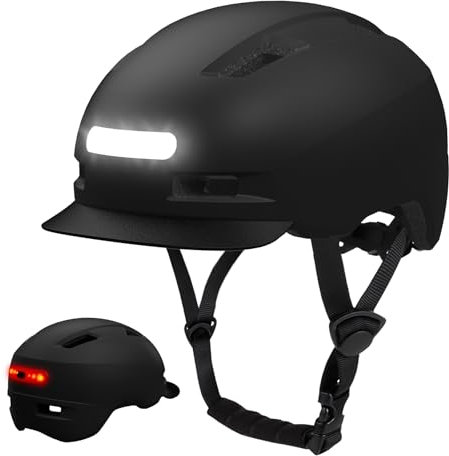 KINGLEAD Casque de vélo,Lumière Avant et arrière (LED) 5 Modes d'éclairage pour Hommes et Femmes Casque de vélo léger pour Le Cyclisme Trekking 59-61cm