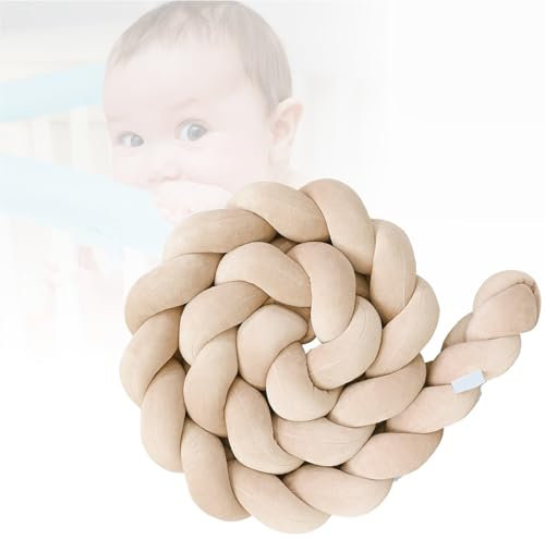AmphaDeco Bettschlange Geflochten, Knotenkissen Bettumrandung,Geflochten Knotenkissen Für, Kinderzimmerdekoration,L,250cm