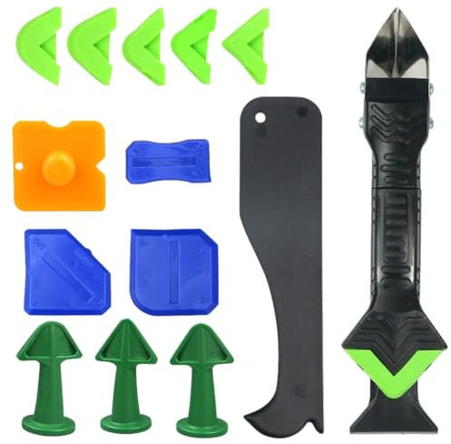 Umllpet Set di attrezzi in silicone 5 in 1 per rimuovere fughe in silicone, estrattore in silicone, set di attrezzi per la rimozione delle fughe in silicone, per cucina, bagno, pavimento, lavello,