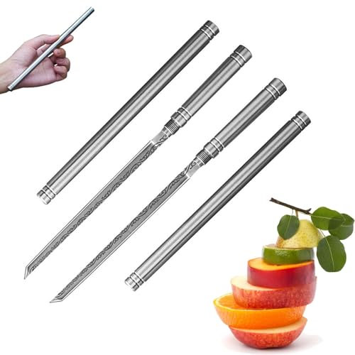 AIDODIA Mehrzweck-Obstmesser Für Den Außenbereich Mit Scheide,Mehrzweck Tragbares Obstmesser Mit Hülle, Obstmesser, Edelstahl Obst Schnitzmesser (2pcs)