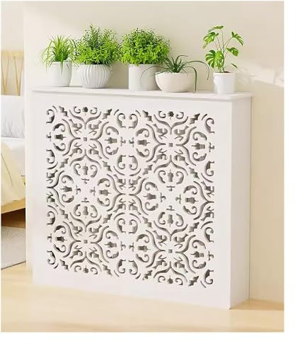 Moderna cubierta para radiador, estante de almacenamiento, PVC blanco, madera, plástico, cubierta decorativa para calentador de tuberías de agua, caja medidora de 15 cm, 20 cm de grosor.