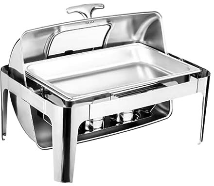 Chafing Dish Buffet Set 9l Isolierte Heizung Rechteckige Heizung Mit Sichtbarer Rolle Oberseite Lebensmittelschublade Wasser Tra Kraftstoffständer für Hochzeiten Partys Bankette Essen