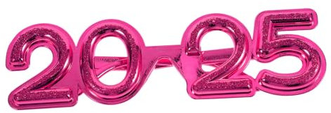 VALICLUD 2025 Eyeglasses 3D Number Glasses New Year Party Eyewear Photo Props Decorative Plastic Party Supplies Rose Red 2025 Eyewear for Graduation