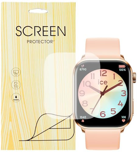 YANGC [6 Pièce Films Protecteurs] Doux Protection Films de protection d'écran Compatible pour Smartwatch ICE-WATCH Montre Connectée ICE smart 2.0 1,96 pouces (6 Pièce Protecteurs)