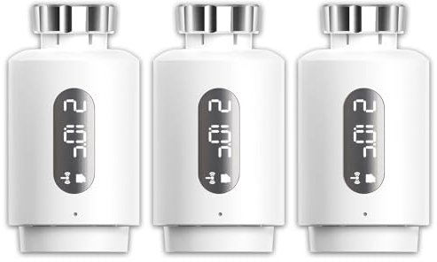 ANTELA Termostato Intelligente, Set da 3, Valvola Termostatica Wifi, Compatibile con Alexa, Termostato per Riscaldamento, Controllo Remoto, 2.4Ghz