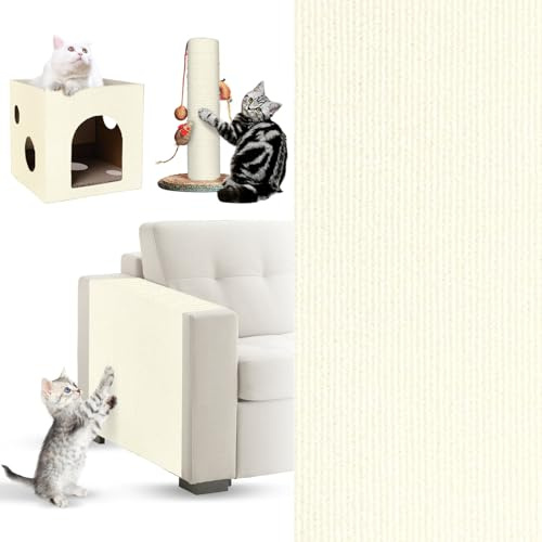Yanghad Tappeto Tiragraffi per Gatti, 40 * 200cm Tappeto Tiragraffi Autoadesivo, Tappetino Tiragraffi per Gatti Autoadesivo, Climbing Cat Scratcher, Protezione Divano Graffi Gatto