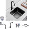 Lavabo para Lavar el Rostro, Fregadero de Acero Inoxidable 304 Pequeño, Fregadero de Cocina para Lavar Verduras, Fregadero para Barra y Balcón, Fregadero Bajo la Encimera,B,50x40cm