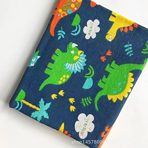 ONECHANCE Baumwollstoffe Kinderstoffe Meterware 100x150cm Dekostoff Baumwolle Leinenstoff zum Nähen Color Dinosaurier Size 1 Meter