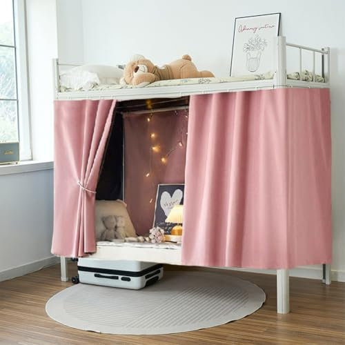 IBLUELOVER Bettvorhang staubdicht Etagenbett Zelt Hochbett Vorhang Schlafzelt Schlafsaal Mid-Sleeper Bett Verdunkelungsvorhang Moskitonetz für Studentenwohnmein Kinderbett Einzelbett（1.15x2m） 2pcs