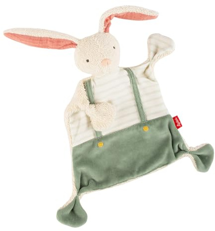 Sigikid Schnuffeltuch Hase grün Baby Schmusetuch - Spielzeug Stofftier Kuscheltier – Stofftuch für Neugeborene - Plüschtier zum Trösten für Babys und Kleinkinder ab Geburt geeignet