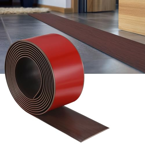 M METERXITY Übergangsleiste Für Böden Selbstklebend 10FTx2.99Zoll PVC Laminat Flache Trenner Türübergangsleiste Zum Verbinden Von Bodenlücken Fliesen Teppich Türrahmen [Red Oak]