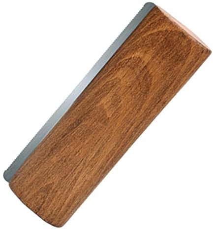 Pferdeputzbürste mit Schabergriff, 20cm, Holz und Metall