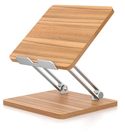 Lerpwige Support pour ordinateur portable en bois - Réglable en hauteur - Levier de support - Ergonomique - Pour tablette - 30,5 à 45,7 cm