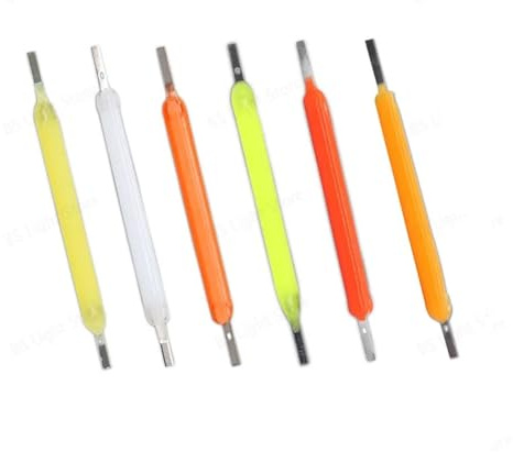 QIROGKC 10 Stück COB LED Filament DC 3V - Multi-Size (18,5-64mm) DIY Beleuchtungsset, 8 Farben DC3V-64mm 6500K Weiß