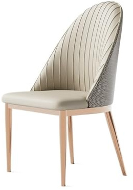 Elegante sedia imbottita color oro rosa con gambe in metallo per sala da pranzo e soggiorno, comfort ed eleganza moderni nei mobili per la casa