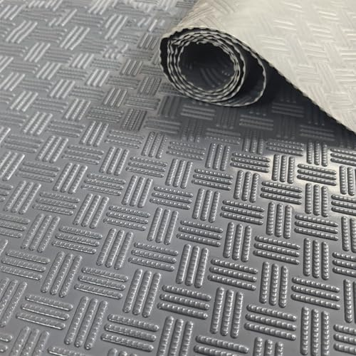 TRAGLO Gummi-Bodenmatte, 1,6 mm Dicke, wasserdichte Garagenbodenmatte, rutschfeste Auto-Reparaturunterlage für Garage, Transporter, Fitnessstudio, leicht zu schneiden(Gray,1.2x1m)