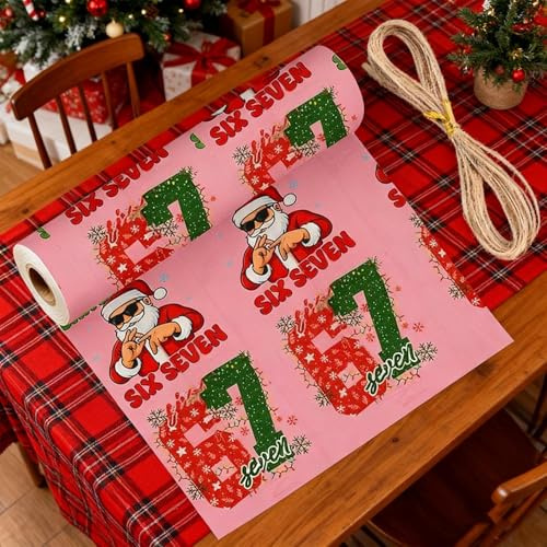 67 Christmas Wrapping Paper | Lustiges 67 Meme Weihnachts Geschenkpapier | Neuartige Six Seven Weihnachten Geschenkpapiers | 6 7 Meme Weihnachtsdekorationen Geschenkpapier Geschenk für Party