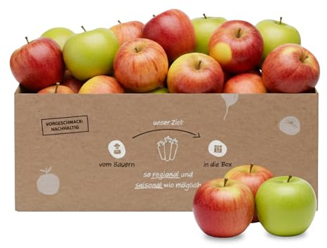 Gemischte Apfelbox 5 kg - Knollenliebe Apfelbox direkt vom Landwirt | Sortenvielfalt, knackig & aromatisch – ideal zum Snacken, Backen, Kochen & Einmachen
