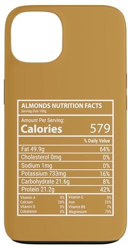 Almond Nutrition Facts Macro Tracker Funny Nut Label Design Case for iPhone 13