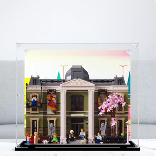 Acryl-Vitrine für Le-go 10326 Natural History Museum Modell, staubdichte Displaybox (nur Displaybox) (StyleA Hintergrund 3 mm)