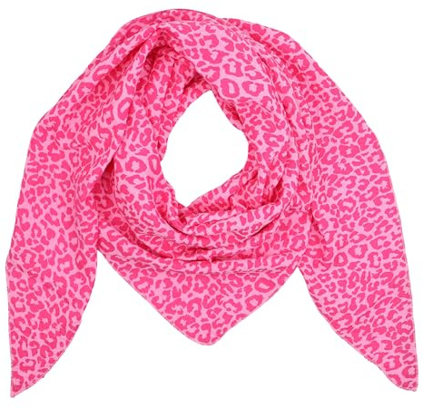 MIRROSI Damen Musselin Halstuch Made in Italy mit Leoprint oder Unifarben – Leichtes Dreieckstuch für Frühling & Sommer, Baumwolle, 200x80 cm