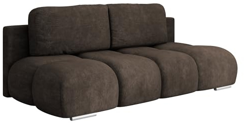 Mirjan24 Schlafsofa Hegrib, Sofa mit Bettkasten und Schlaffunktion, Bettsofa, Schlafcouch mit Chromfüße, Couch, Couchgarnitur (Lumo 40)